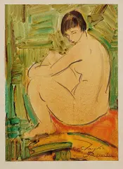 Juan Rimsa, Frauenakt, 1920, Watercolour