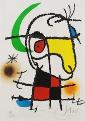 Joan Miró, Aus: Le vent parmi les roseaux, 1971, Etching and aquatint in colours