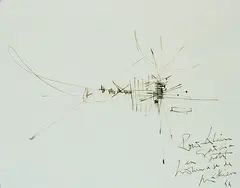 Georges Mathieu, Komposition, 1966, Pen and India ink drawing