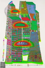 Good Morning City by Friedensreich Hundertwasser, 1969, Silkscreen in colours, sold May 2007