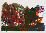 Albherbst by HAP Grieshaber, 1968, Woodcut in colours, sold May 2007