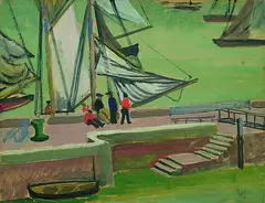 Josef Bato, Hafenszene, 1912, Oil