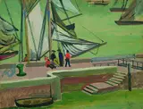 Josef Bato, Hafenszene, 1912, Oil