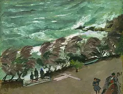 Josef Bato, Strand bei Sturm, 1923, Oil