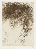 2 Bll.: Selbst in Kopfweiden. Selbstporträt Wuschel by Horst Janssen, 1975, Etching, sold May 2007