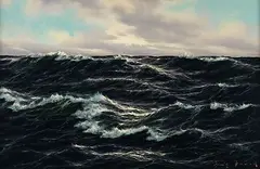 Fritz Haack, Atlantik, 1950, Oil on canvas