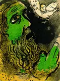 Marc Chagall, 2 Bll: Der betende Hiob. Hiob in Verzweiflung, 1960, Lithograph in colours