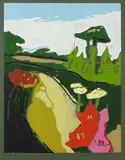 Klaus Fußmann, Der Garten, 1991, Linocut in colours