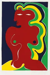 Fritz Baumgartner, La donna rossa, 1971, Silkscreen in colours