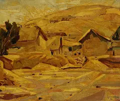 Cecilio Guzmán de Rojas, Gelbe Landschaft, 1920, Oil on canvas