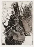 2 Bll.: Schuh "Freundschaft". Schuh "Verlobung" by Horst Janssen, 1982, Etching, sold May 2007
