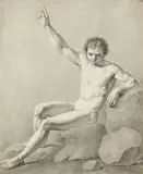 Joseph Schwachhofer, Akademischer Männerakt, 1809, Pencil drawing
