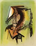Wifredo Lam, Regard Vertikal III, 1973, Lithograph in colours