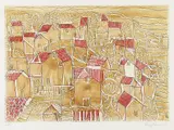 Eduard Bargheer, Blankenese, 1974, Etching in colours