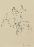 Renée Sintenis, 6 Bll.: Rehe, 1920, Drypoint