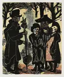 Wilhelm Grimm, 2 Bll.: Rummelpottszenen, 1950, Woodcut