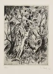 Josef Eberz, Tropischer Garten, 1921, Drypoint
