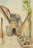 Cecilio Guzmán de Rojas, Calle Junin, 1934, Watercolour
