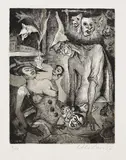 Otto Lais, Le marchand des masques, 1927, Drypoint