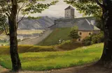Heinrich Reinhold, Der Falkenturm auf dem Mönchsberg bei Salzburg, 1818, Oil