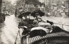 James Tissot, Sur la Tamise, 1876, Etching