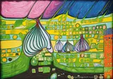Testament in gelb by Friedensreich Hundertwasser, 1971, Silkscreen in colours, sold Mar 2007