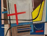 Jean Leppien, Komposition CXXIII, 1950, Oil on fibreboard