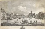 Bernardo Bellotto gen. Canaletto, Vue de la Place de la ville neuve de Dresden, de la grande de Allée [...] (Der Neustädter Markt zu Dresden), 1750, Etching
