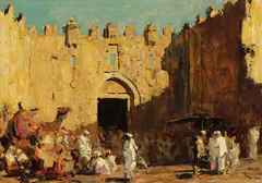 Jerusalem, Damaskus Tor by Erich Kips, 1930, Oil, sold Mar 2007