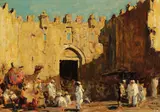 Erich Kips, Jerusalem, Damaskus Tor, 1930, Oil