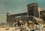 Erich Kips, Delhi, Jâma Masjid Treppe, 1930, Oil