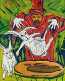 Felix Samuel Pfefferkorn, Magician's attempt to let the rabbit soar