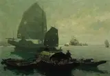 Erich Kips, Hongkong, Regenstimmung II, 1930, Oil