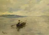 Albert Kappis, Ruderboot auf dem Bodensee (?), Oil