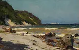 Erich Kips, Stubbenkammer, im Hintergrund Arkona (Rügen), 1900, Oil