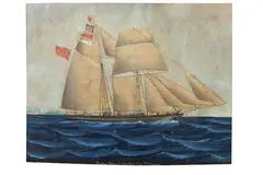 Lars Petter Sjöström, Englische Brigg "Svarryeman of P[...?]llheh, Captn. Johansen", 1871, Gouache