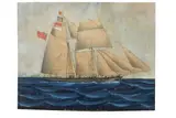 Lars Petter Sjöström, Englische Brigg "Svarryeman of P[...?]llheh, Captn. Johansen", 1871, Gouache