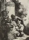 Jacob den Tod Josephs beklagend by Rembrandt Harmensz van Rijn, 1633, Etching, sold Mar 2007