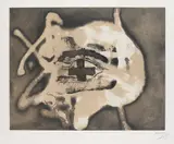 Antoni Tàpies, Relief sable, 1982, Etching in colours