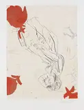 Georg Baselitz, Melancholie, drei Rosen, 1999, Etching in colours