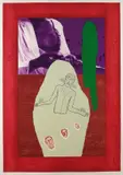 Mimmo Paladino, Essere portato in carro, 1990, Etching in colours