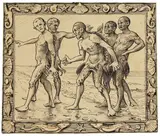 Hans Thoma, Fünf Meeresfabelwesen, 1892, Pen and India ink drawing