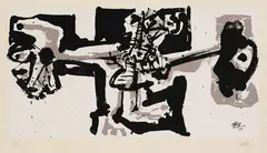 Antonio Saura Atarés, Crucifixión, 1960, Silkscreen in colours