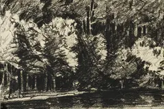 Walter Leistikow, Märkischer See, Chalk drawing