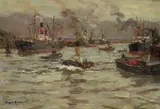 Eugen Dekkert, Hafenansicht, 1900, Oil on canvas