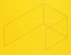 Structures in Black and White by Fred Sandback, 1970, Silkscreen in colours, sold Mar 2007