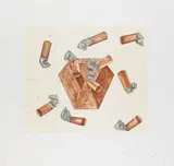Claes Oldenburg, Study of Steel and Lead Ashtray, 1976, Etching and aquatint in colours