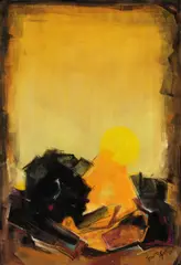 Paysage by Francis Bott, 1956, Pastel, sold Mar 2007