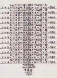 Hanne Darboven, Ohne Titel (9 K - 50 K), 1970, Felt-tip pen drawing