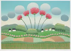Ivan Rabuzin, 5 Bll.: Blühende Landschaften, 1988, Silkscreen in colours